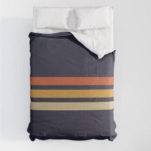 Society6 vintage retro stripes queen comforter and 2 standard shams. Brand new.
